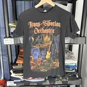 modern y2k all over print orchestra baby tee small